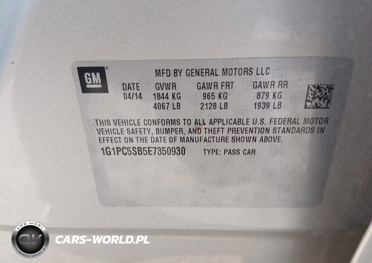 2014 Chevrolet Cruze 1Lt Auto VIN:1G1PC5SB5E7350930 - 9