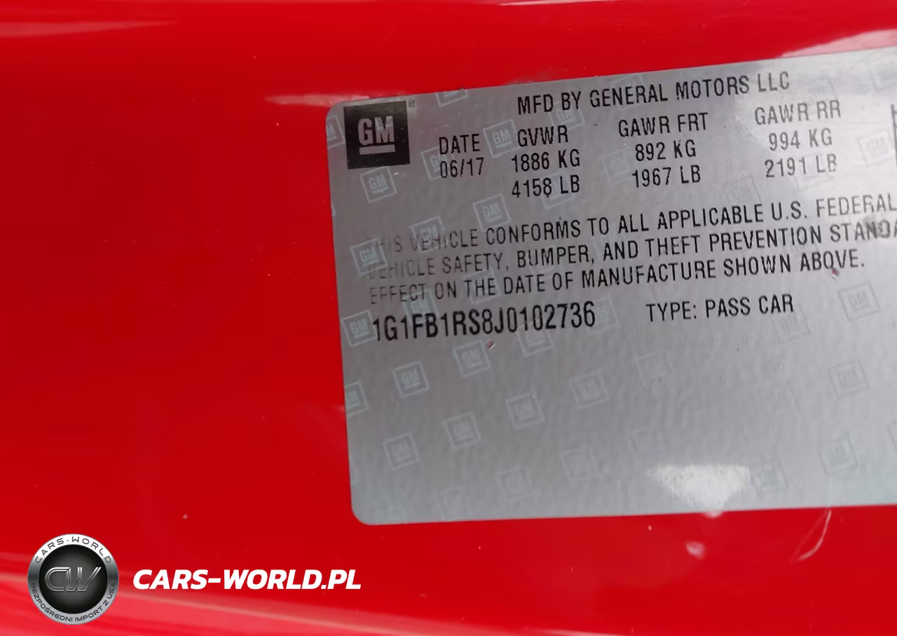 2018 Chevrolet Camaro Lt VIN:1G1FB1RS8J0102736 - 9