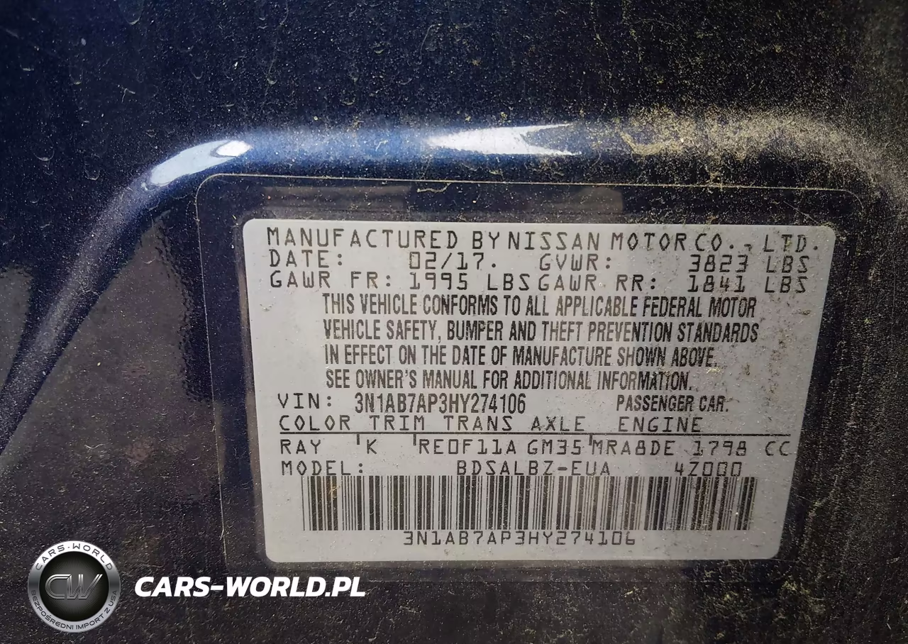 2017 Nissan Sentra S VIN:3N1AB7AP3HY274106 - 9