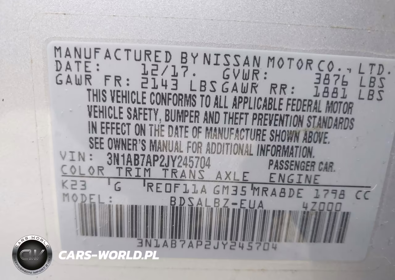 2018 Nissan Sentra S VIN:3N1AB7AP2JY245704 - 9