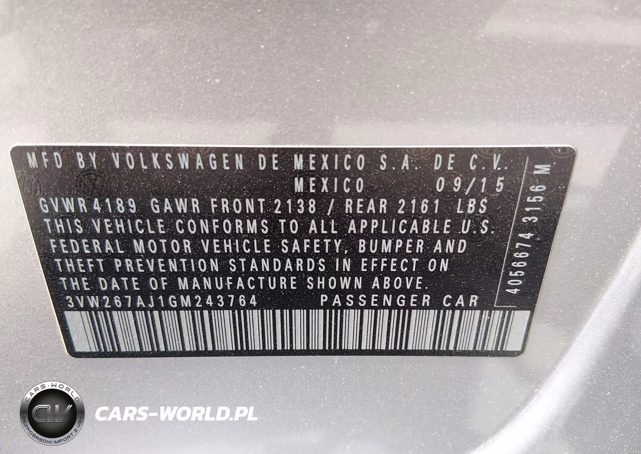 2016 Volkswagen Jetta 1.4T S VIN:3VW267AJ1GM243764 - 9