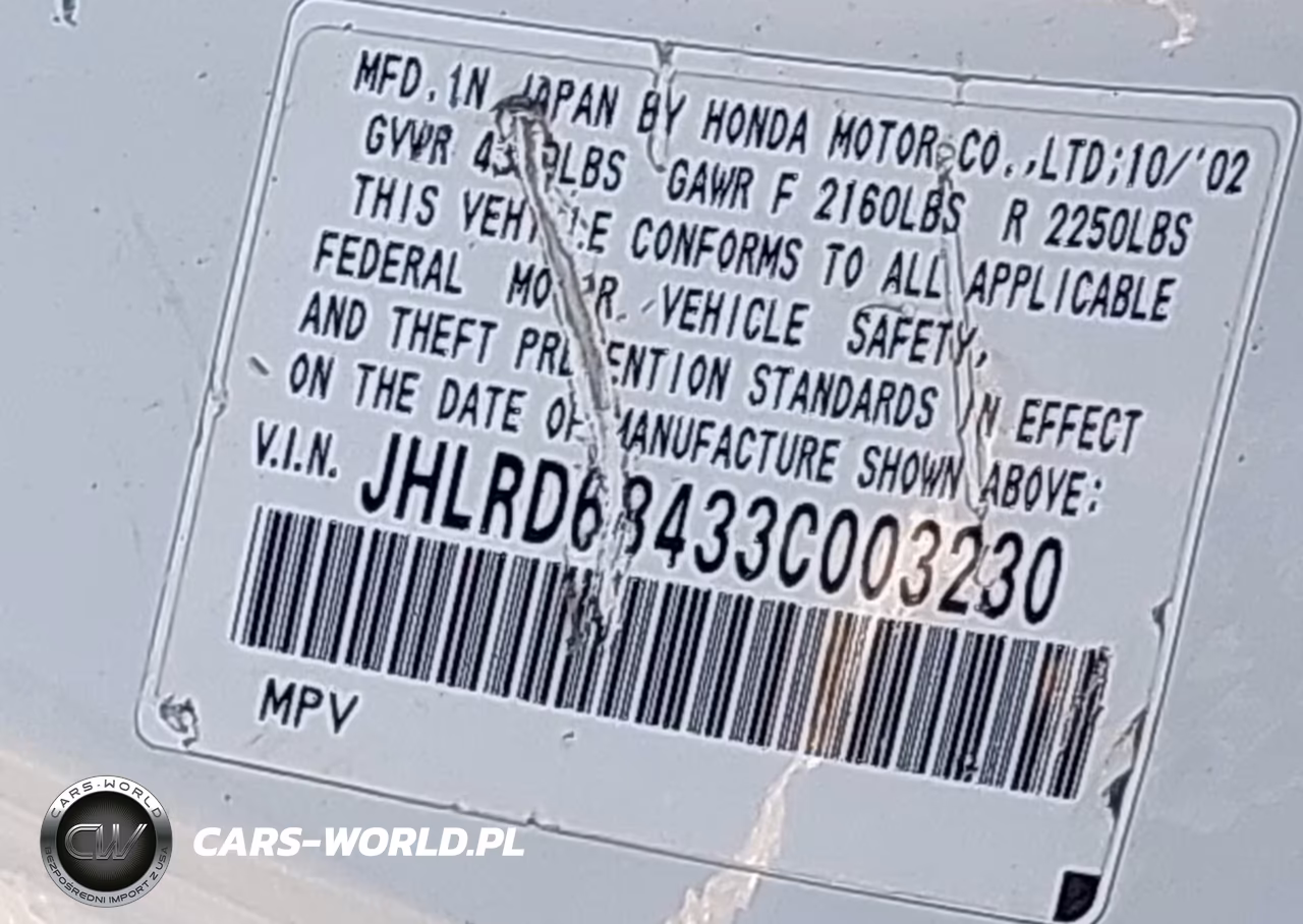 2003 Honda Cr-V Lx VIN:JHLRD68433C003230 - 9
