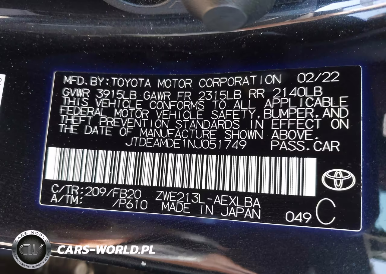 2022 Toyota Corolla Hybrid Le VIN:JTDEAMDE1NJ051749 - 9