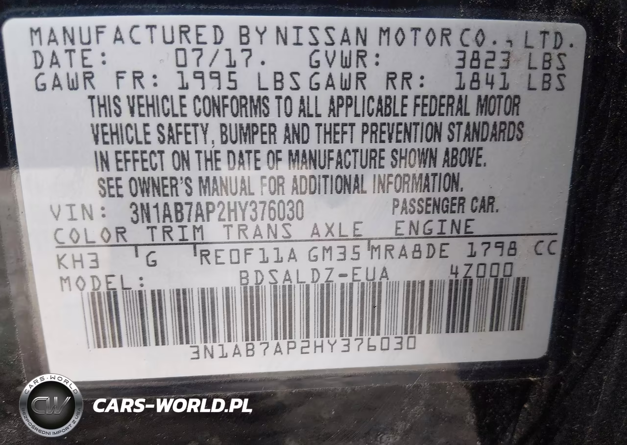 2017 Nissan Sentra Sv VIN:3N1AB7AP2HY376030 - 9