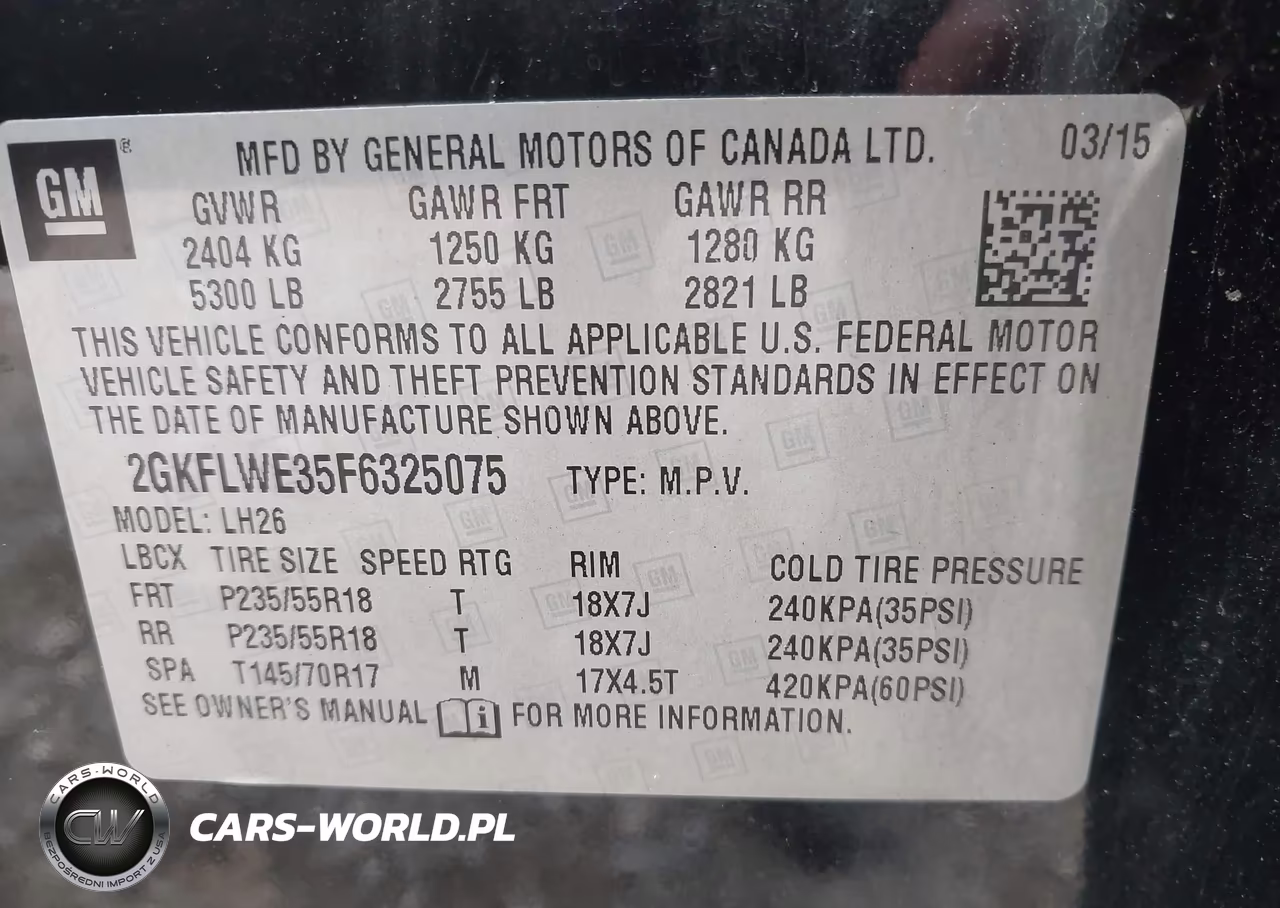 2015 GMC Terrain Sle-2 VIN:2GKFLWE35F6325075 - 9