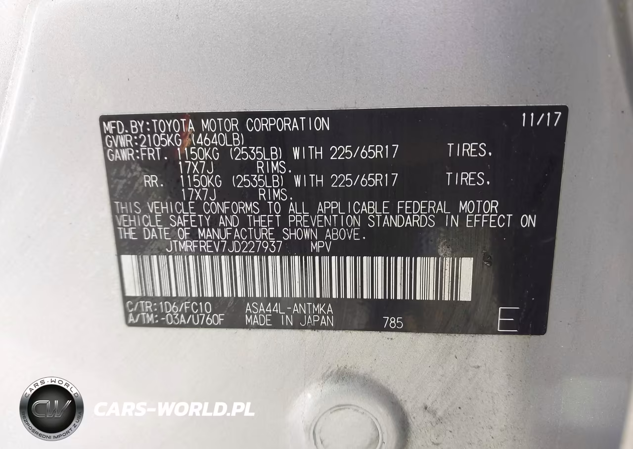 2018 Toyota Rav4 Xle VIN:JTMRFREV7JD227937 - 9