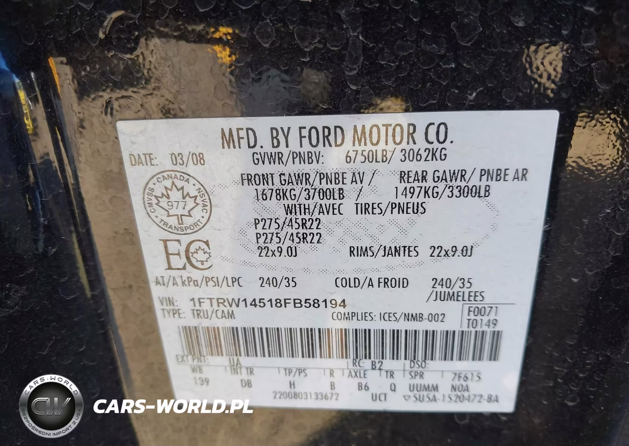 2008 Ford F-150 Harley-Davidson-Limited VIN:1FTRW14518FB58194 - 9