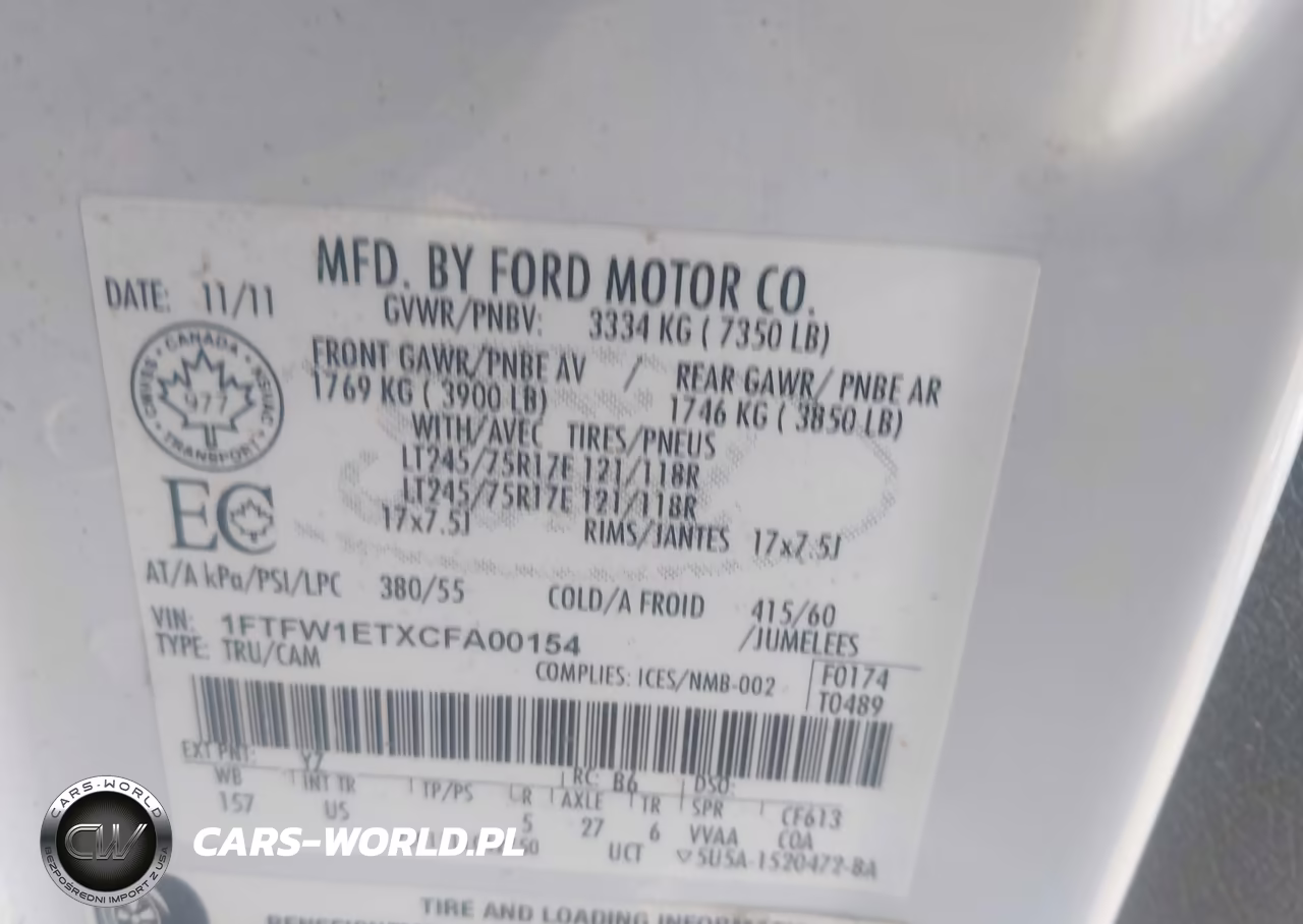 2012 Ford F-150 Xlt VIN:1FTFW1ETXCFA00154 - 9