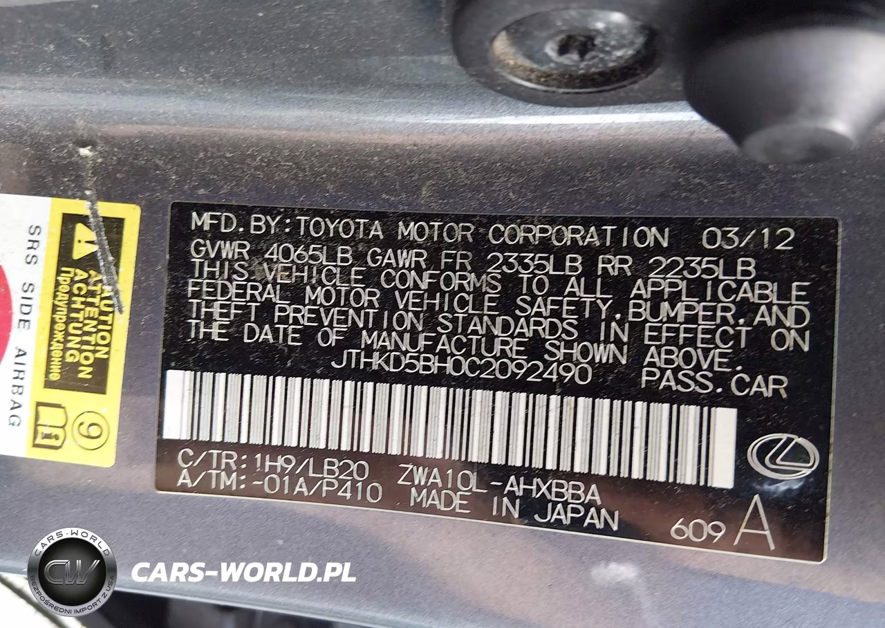 2012 Lexus Ct 200H Premium VIN:JTHKD5BH0C2092490 - 9