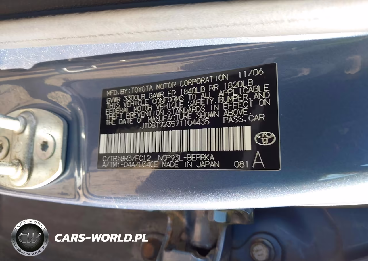 2007 Toyota Yaris VIN:JTDBT923571104435 - 9