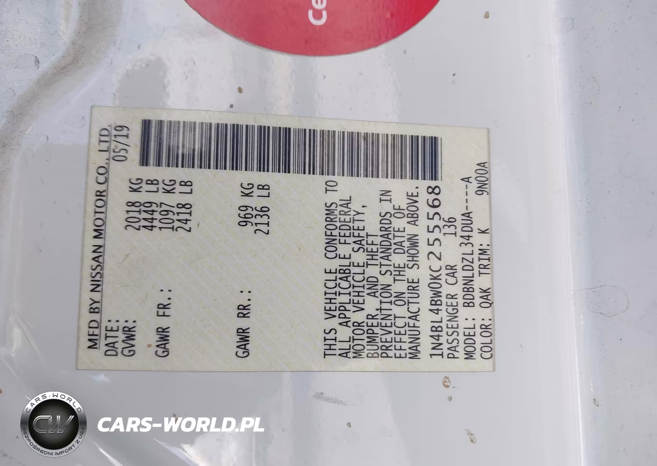 2019 Nissan Altima 2.5 S VIN:1N4BL4BW0KC255568 - 9