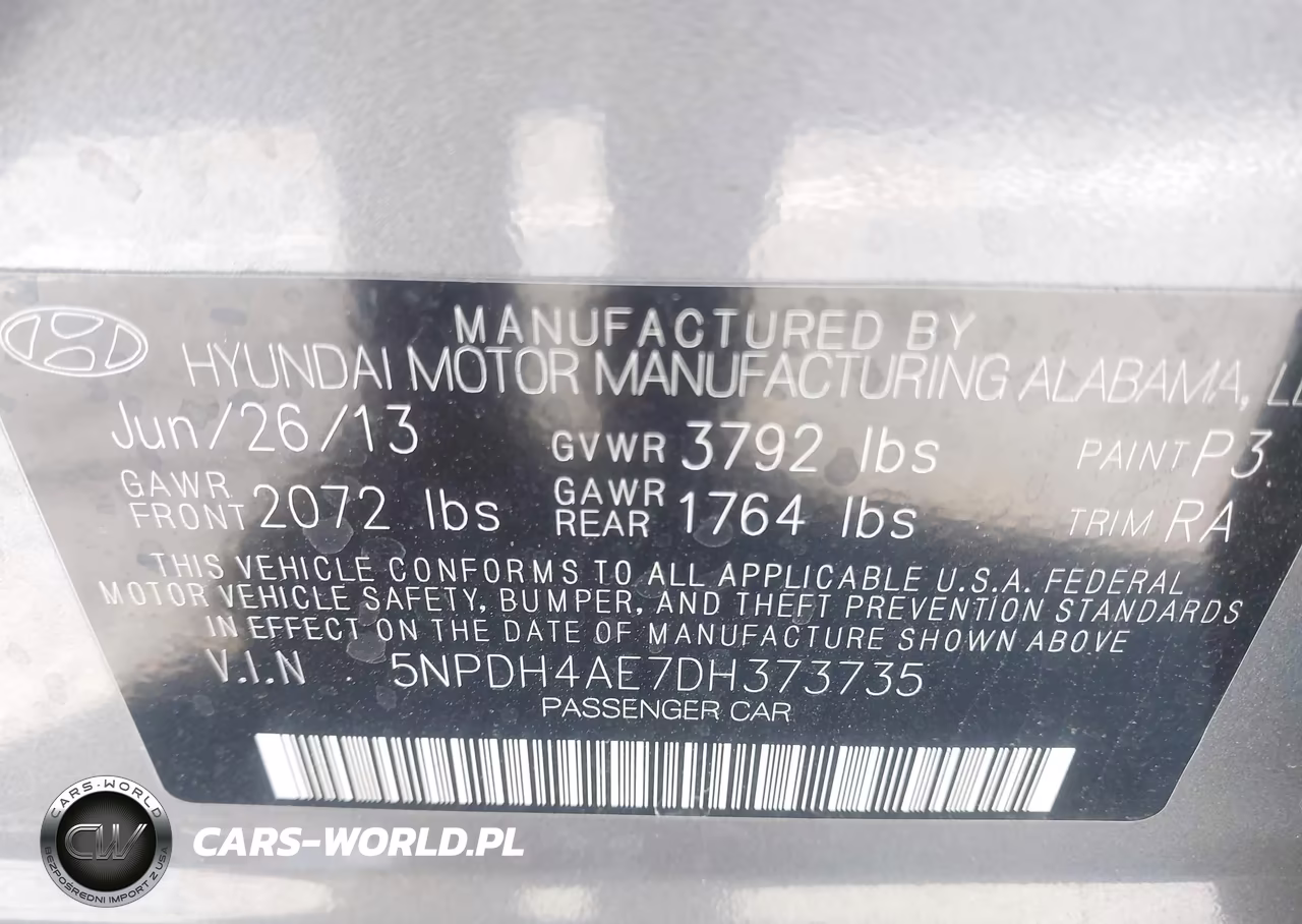2013 Hyundai Elantra Gls VIN:5NPDH4AE7DH373735 - 9