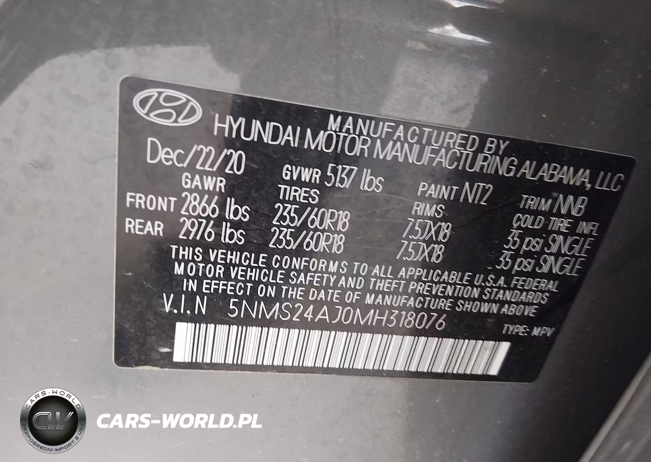 2021 Hyundai Santa Fe Sel VIN:5NMS24AJ0MH318076 - 9