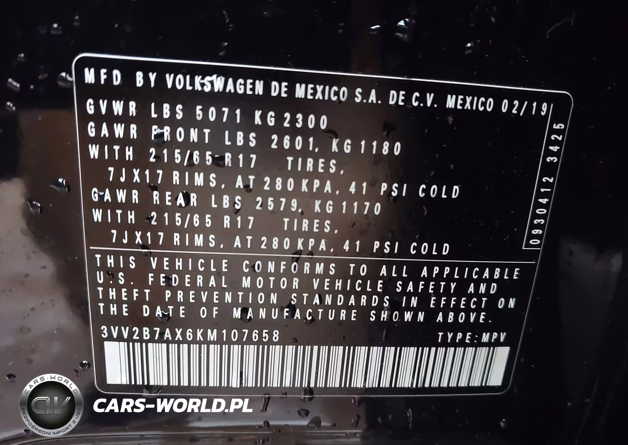 2019 Volkswagen Tiguan 2.0T Se-2.0T Sel-2.0T Sel R-Line-2.0T Sel R-Line Black VIN:3VV2B7AX6KM107658 - 9