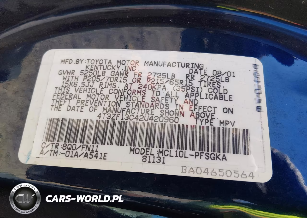 2002 Toyota Sienna Le VIN:4T3ZF13C42U420960 - 9