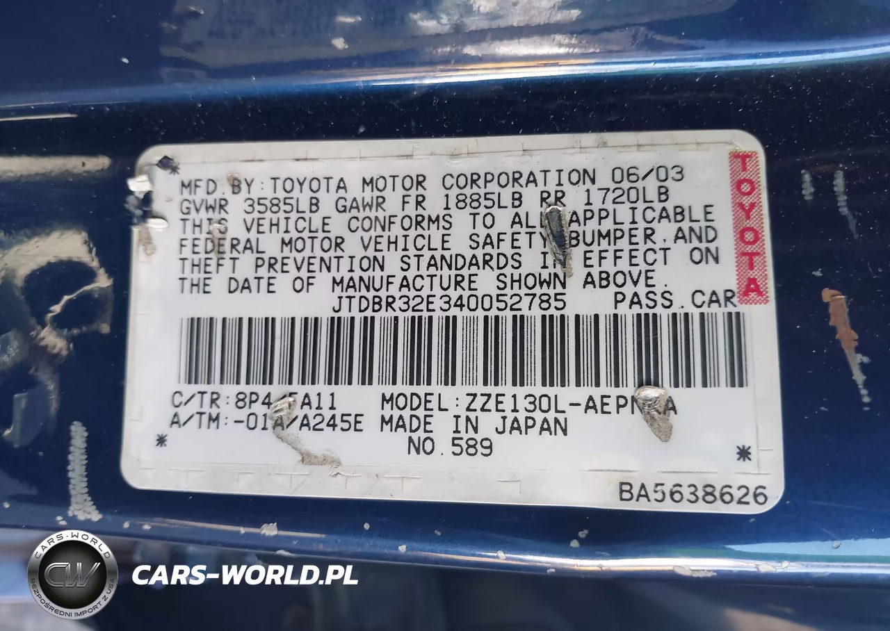 2004 Toyota Corolla Le VIN:JTDBR32E340052785 - 9