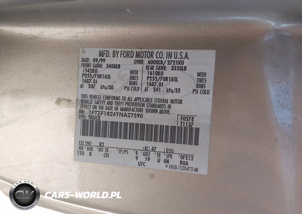 2000 Ford F-150 Work Series-Xl-Xlt VIN:1FTZF1824YNA27590 - 9