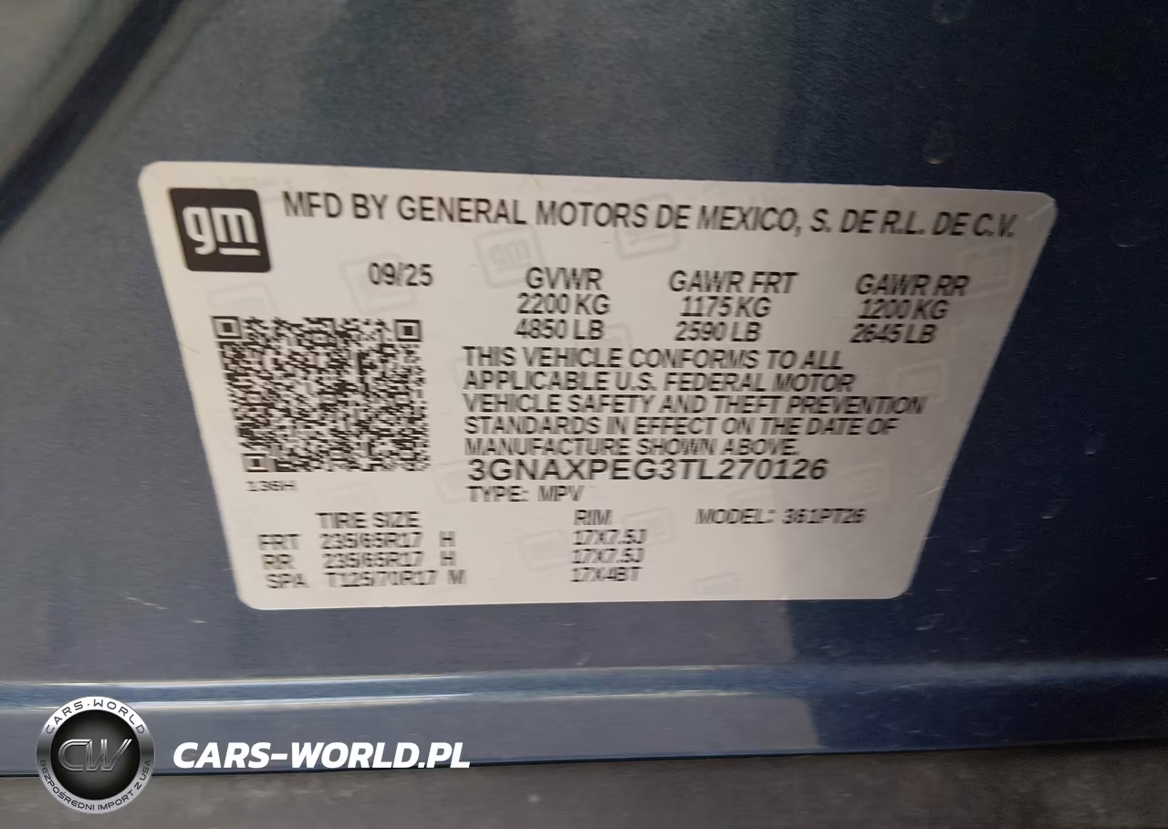 2026 Chevrolet Equinox Awd Lt VIN:3GNAXPEG3TL270126 - 9