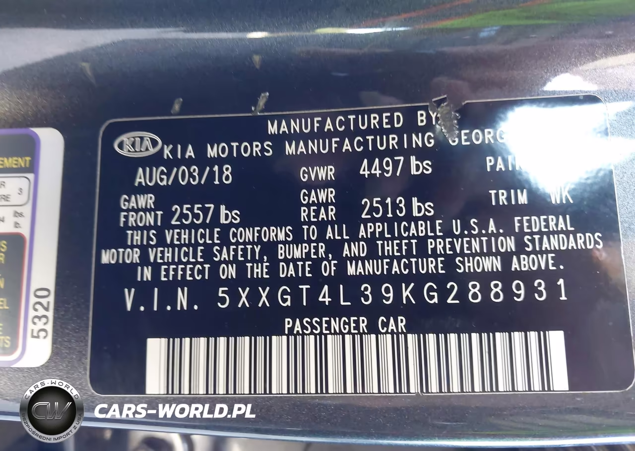 2019 Kia Optima S VIN:5XXGT4L39KG288931 - 9