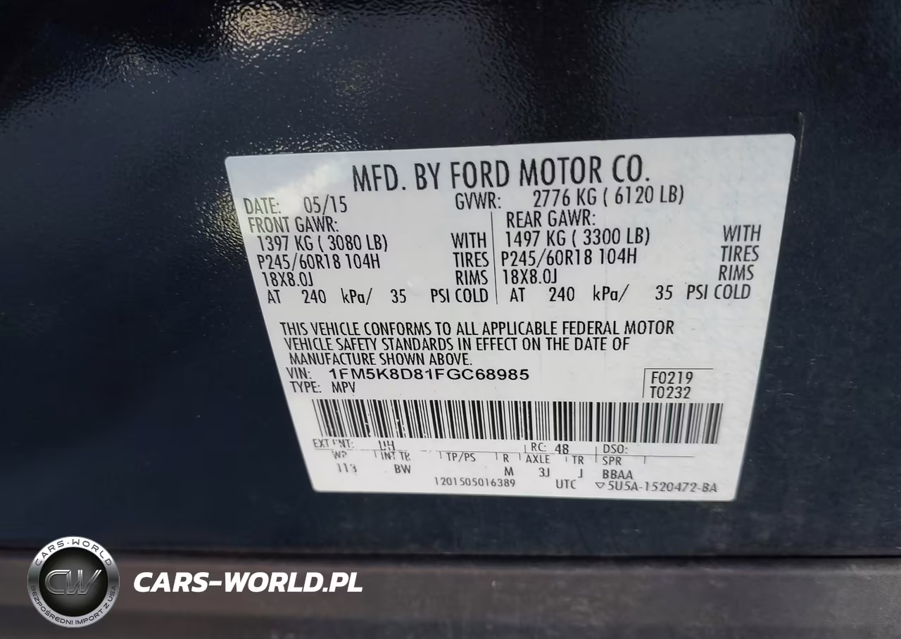 2015 Ford Explorer Xlt VIN:1FM5K8D81FGC68985 - 9