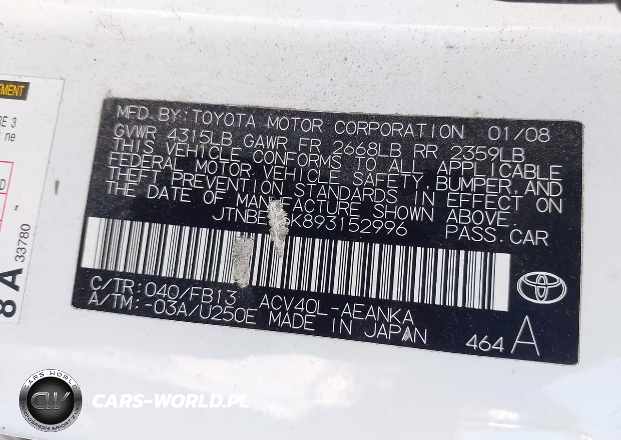 2009 Toyota Camry Le-Se-Xle VIN:JTNBE46K893152996 - 9