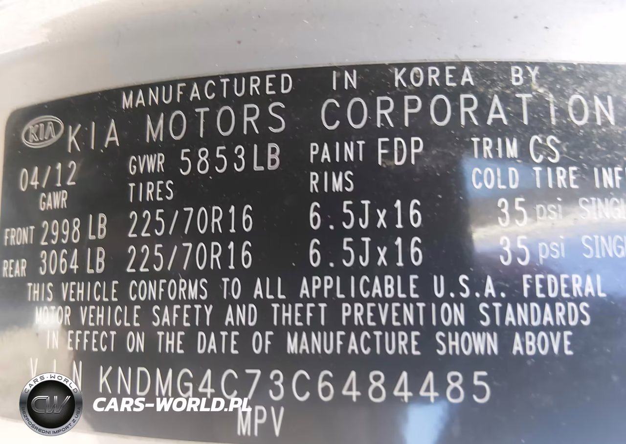 2012 Kia Sedona Lx VIN:KNDMG4C73C6484485 - 9