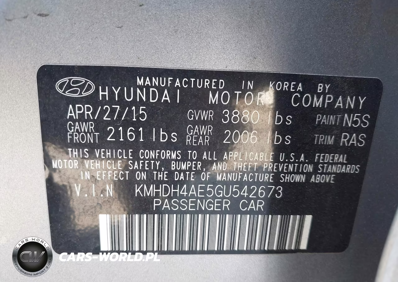 2016 Hyundai Elantra Se VIN:KMHDH4AE5GU542673 - 9