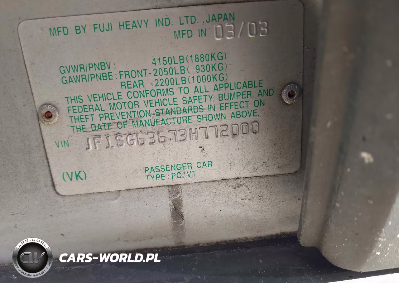 2003 Subaru Forester X VIN:JF1SG63673H772000 - 9