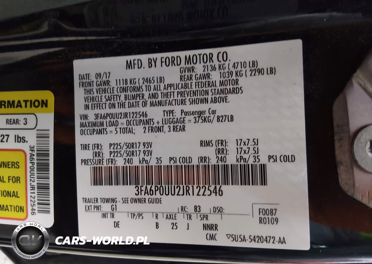 2018 Ford Fusion Hybrid S VIN:3FA6P0UU2JR122564 - 9