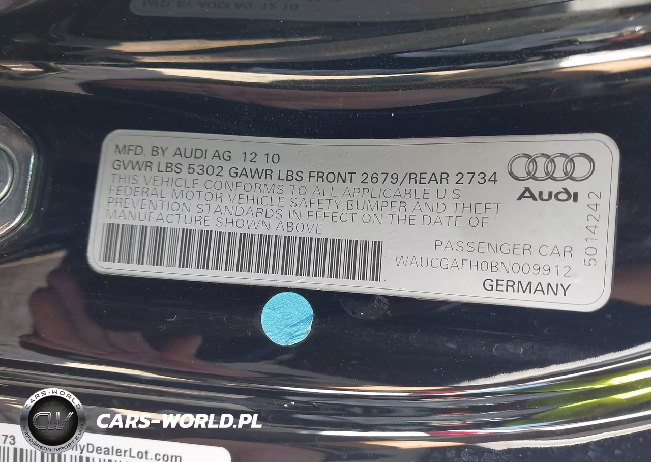 2011 Audi S5 3.0 Premium Plus VIN:WAUCGAFH0BN009912 - 9