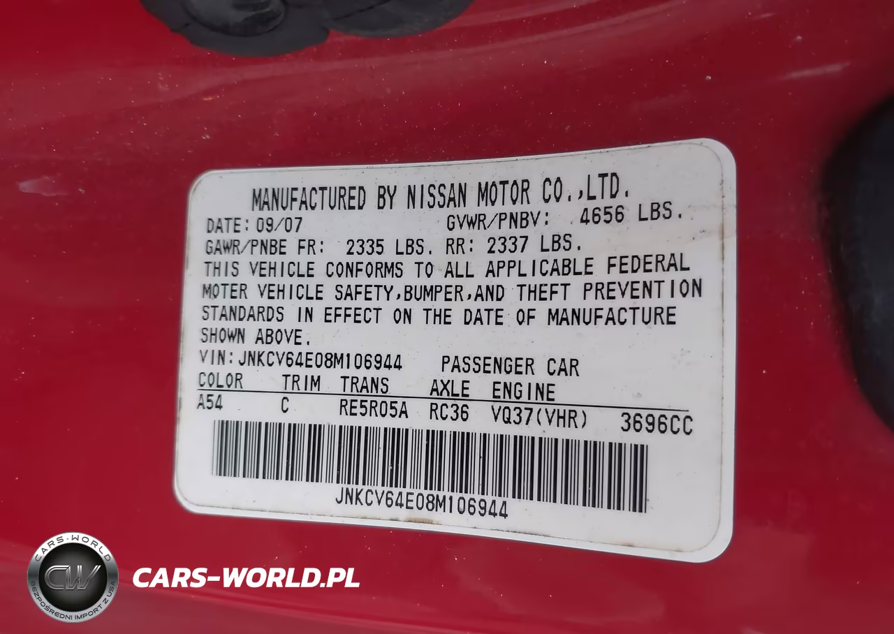 2008 Infiniti G37 VIN:JNKCV64E08M106944 - 9
