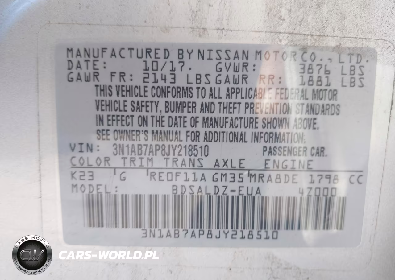 2018 Nissan Sentra Sv VIN:3N1AB7AP8JY218510 - 9