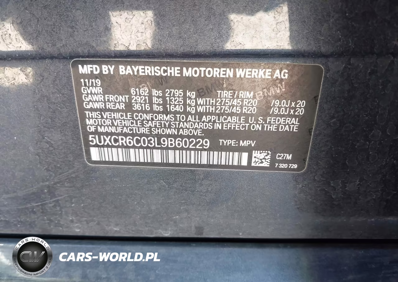 2020 BMW X5 xDrive40I VIN:5UXCR6C03L9B60229 - 9