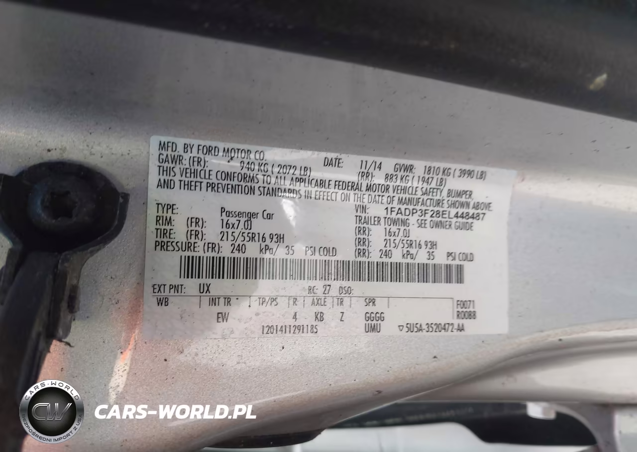 2014 Ford Focus Se VIN:1FADP3F28EL448487 - 9