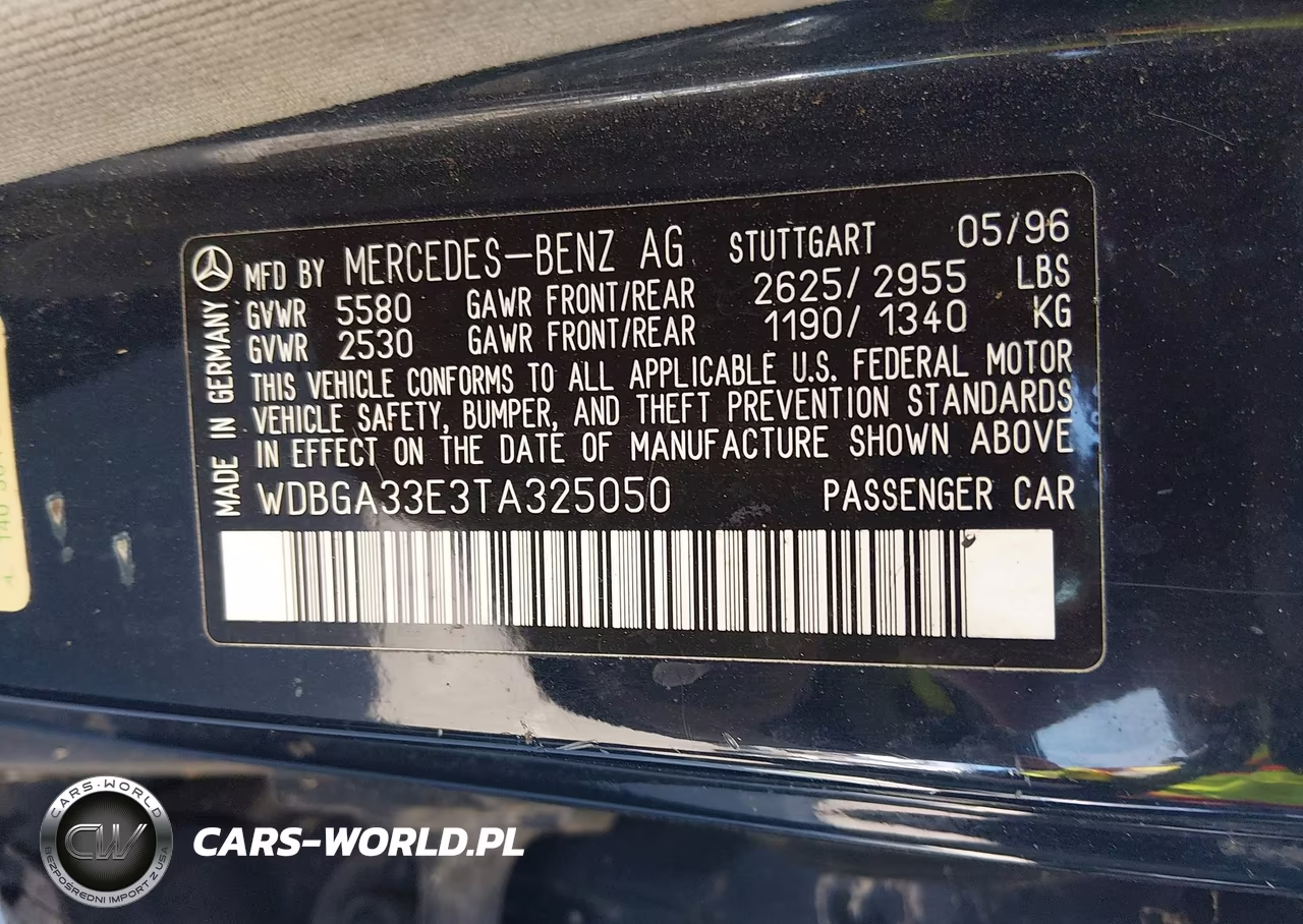 1996 Mercedes-Benz S 320 VIN:WDBGA33E3TA325050 - 9