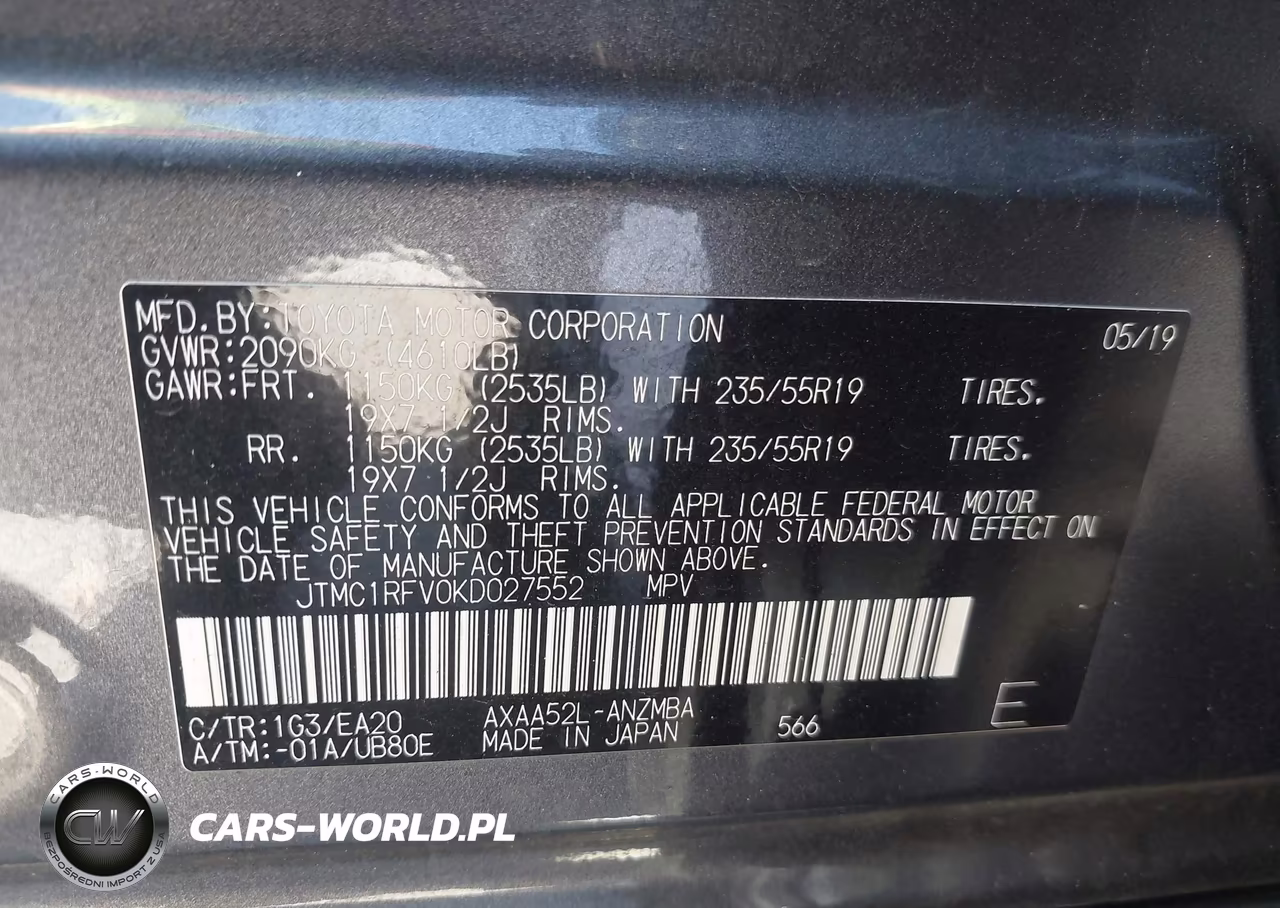 2019 Toyota Rav4 Xle Premium VIN:JTMC1RFV0KD027552 - 9