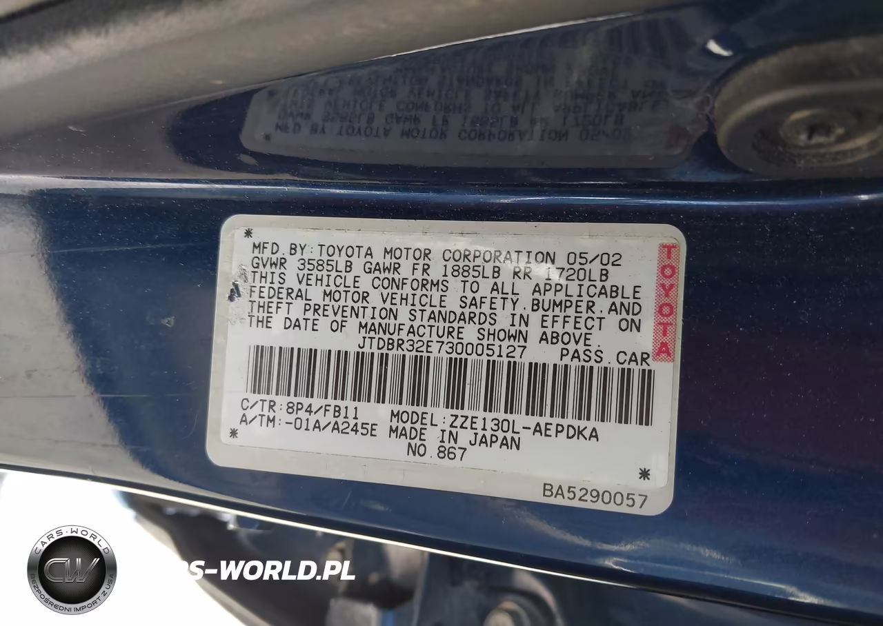 2003 Toyota Corolla Ce VIN:JTDBR32E730005127 - 9
