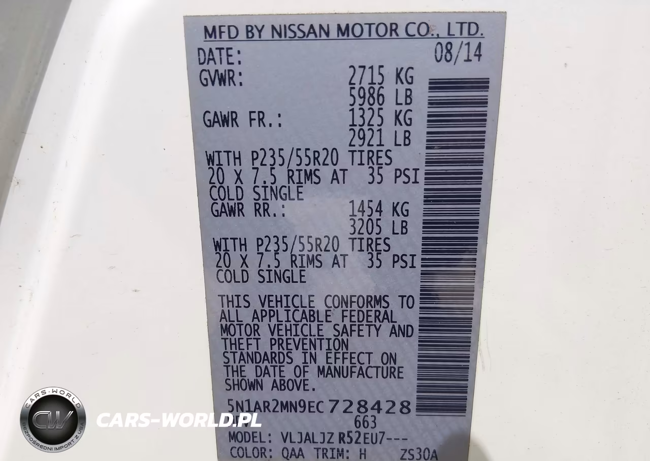 2014 Nissan Pathfinder Platinum VIN:5N1AR2MN9EC728428 - 9