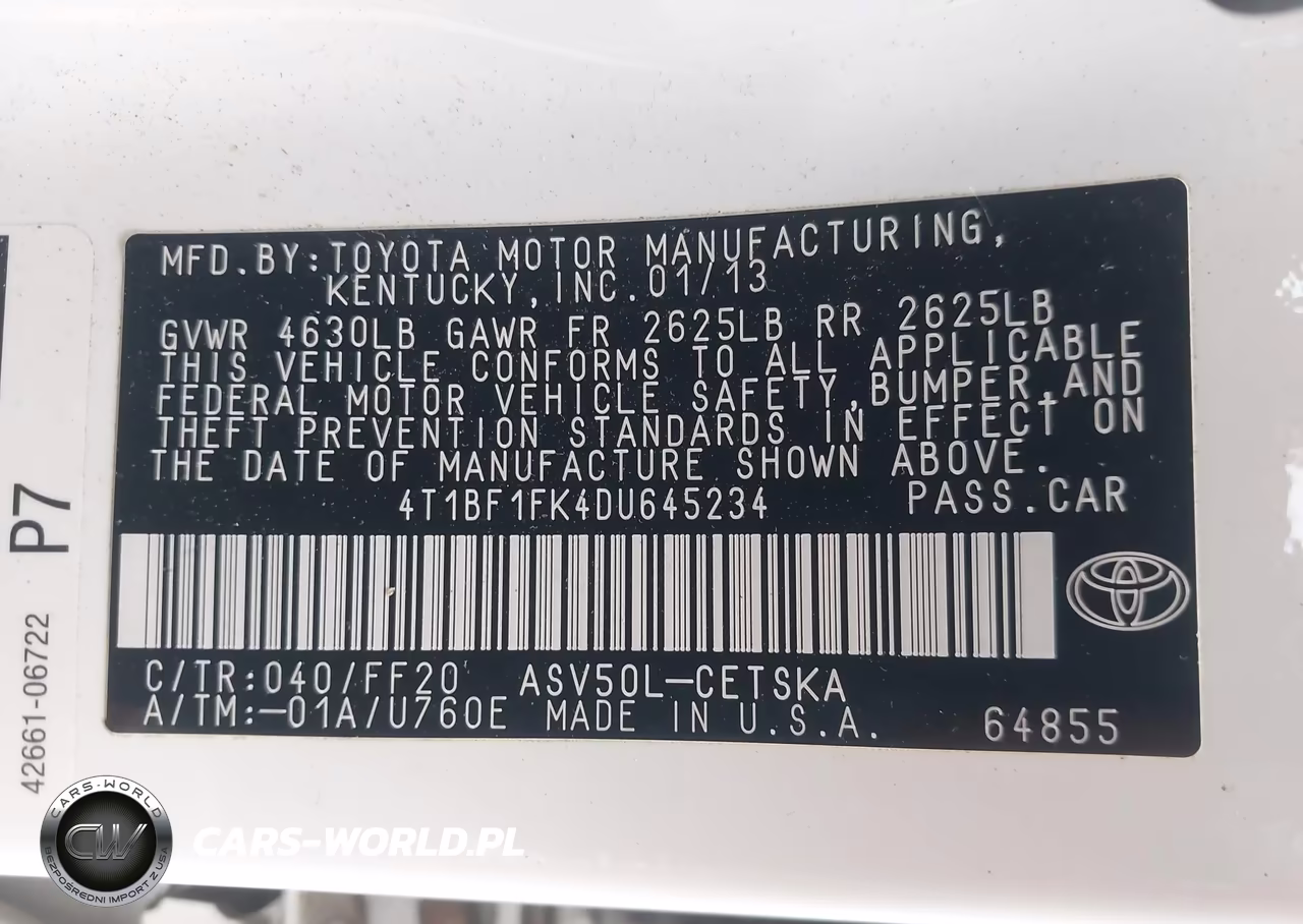 2013 Toyota Camry Se VIN:4T1BF1FK4DU645234 - 9