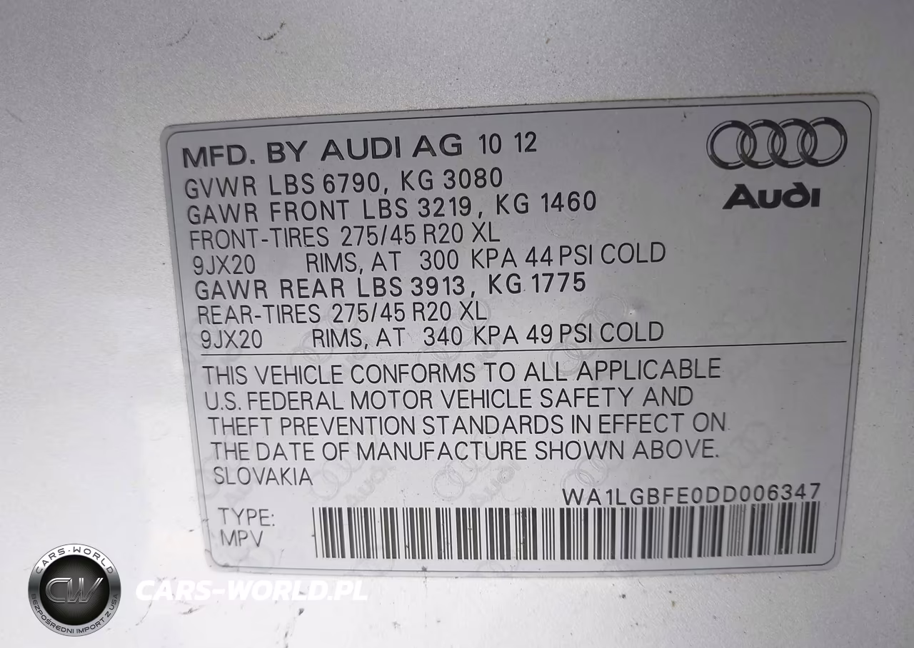 2013 Audi Q7 3.0T Premium VIN:WA1LGBFE0DD006347 - 9