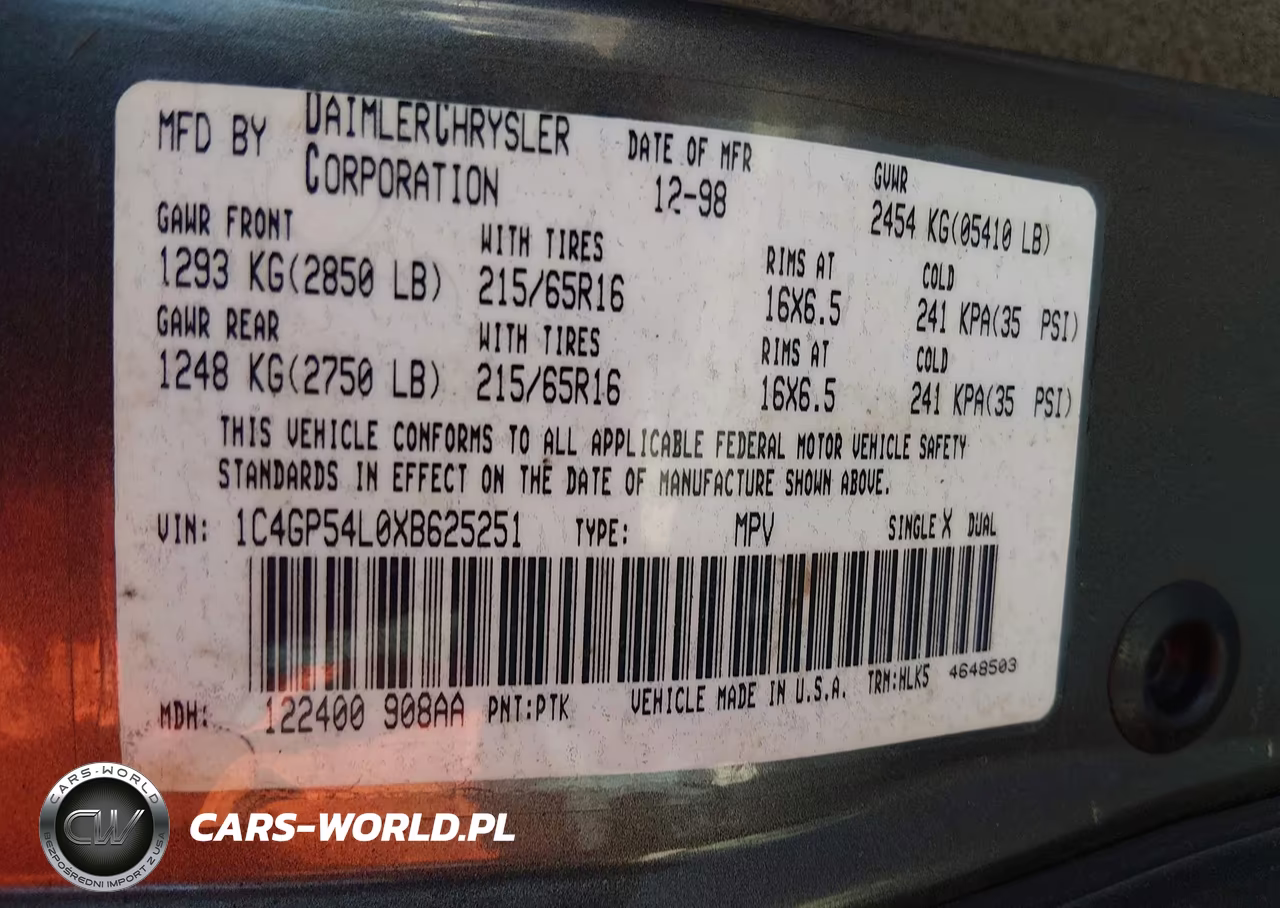 1999 Chrysler Town & Country Lx VIN:1C4GP54L0XB625251 - 7