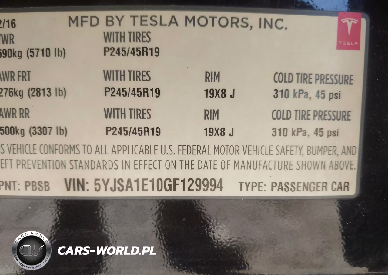 2016 Tesla Model S 60-70-75-85 VIN:5YJSA1E10GF129994 - 9