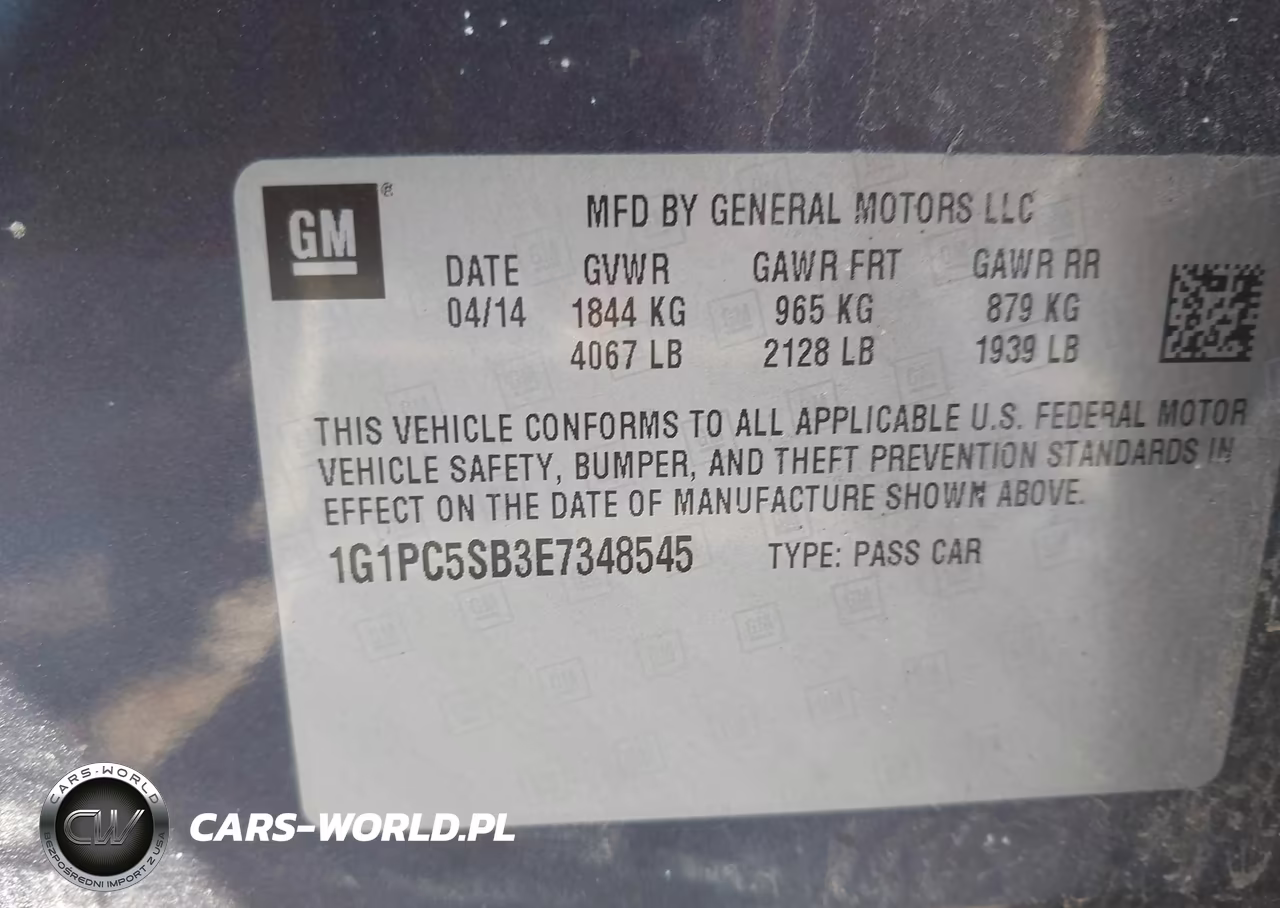 2014 Chevrolet Cruze 1Lt Auto VIN:1G1PC5SB3E7348545 - 9