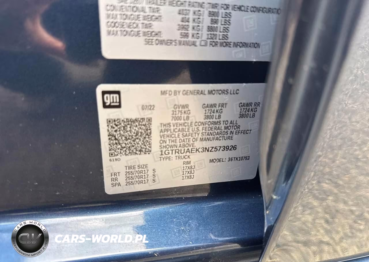 2022 GMC Sierra 1500 4Wd Standard Box Pro VIN:1GTRUAEK3NZ573926 - 9