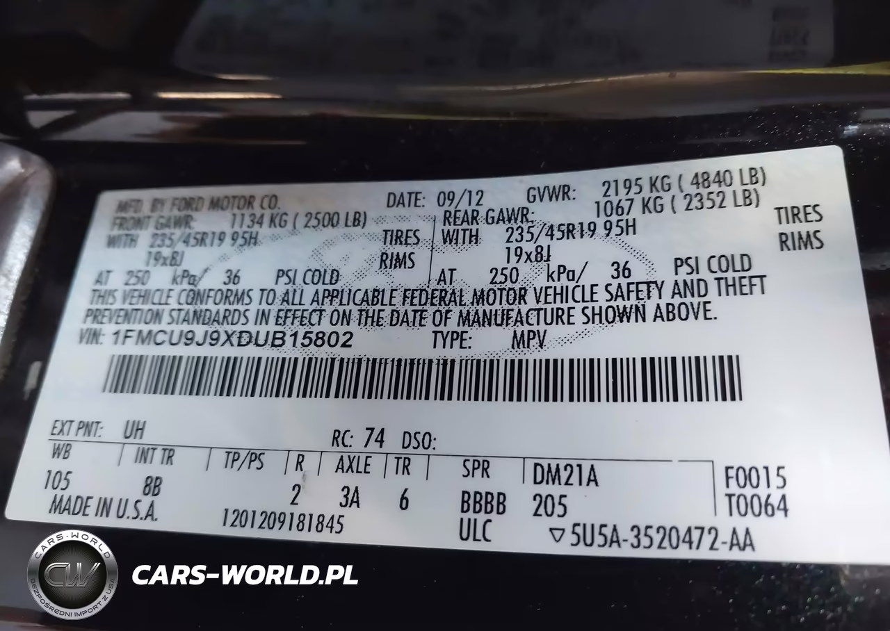 2013 Ford Escape Titanium VIN:1FMCU9J9XDUB15802 - 9