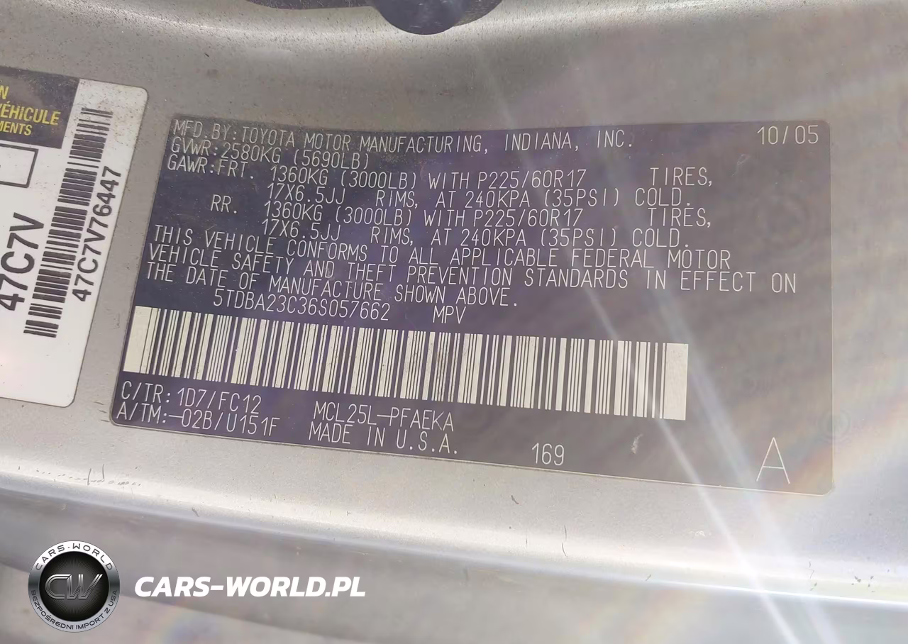 2006 Toyota Sienna Le VIN:5TDBA23C36S057662 - 9