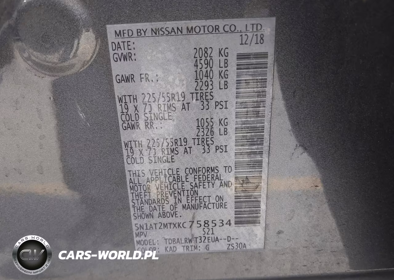 2019 Nissan Rogue Sl VIN:5N1AT2MTXKC758534 - 9