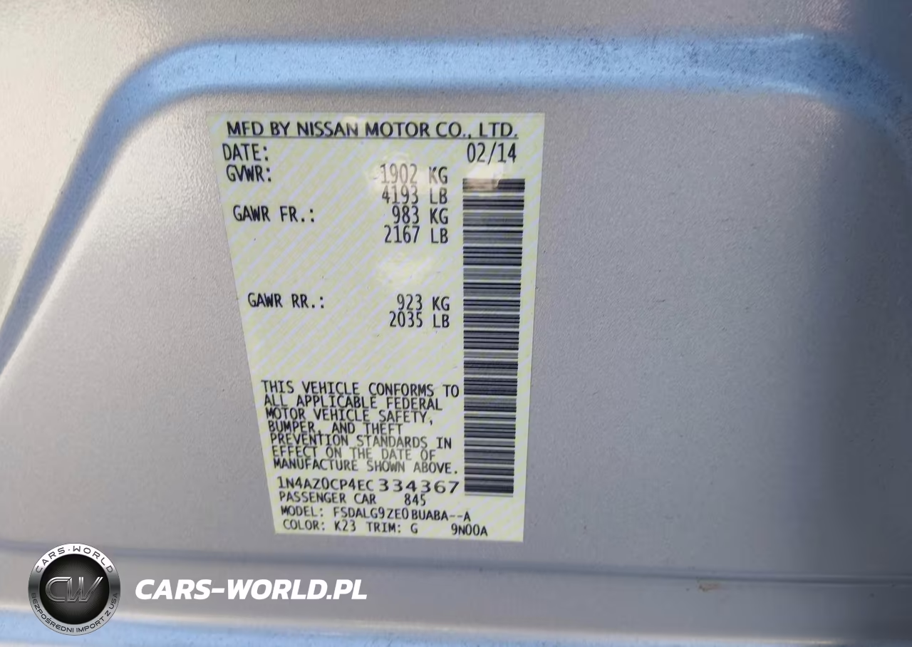 2014 Nissan Leaf Sl VIN:1N4AZ0CP4EC334367 - 9