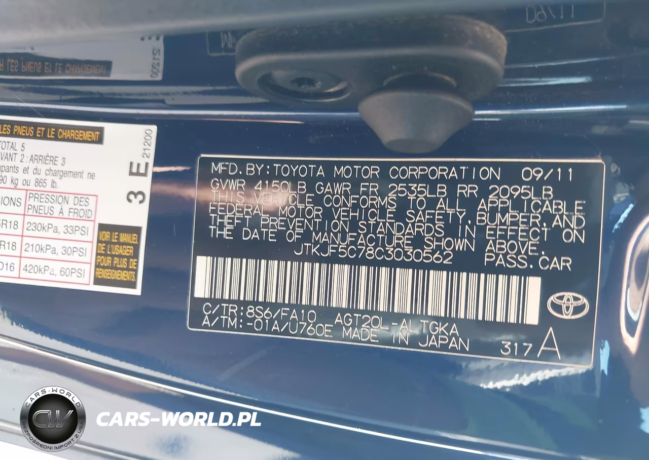 2012 Scion Tc VIN:JTKJF5C78C3030562 - 9