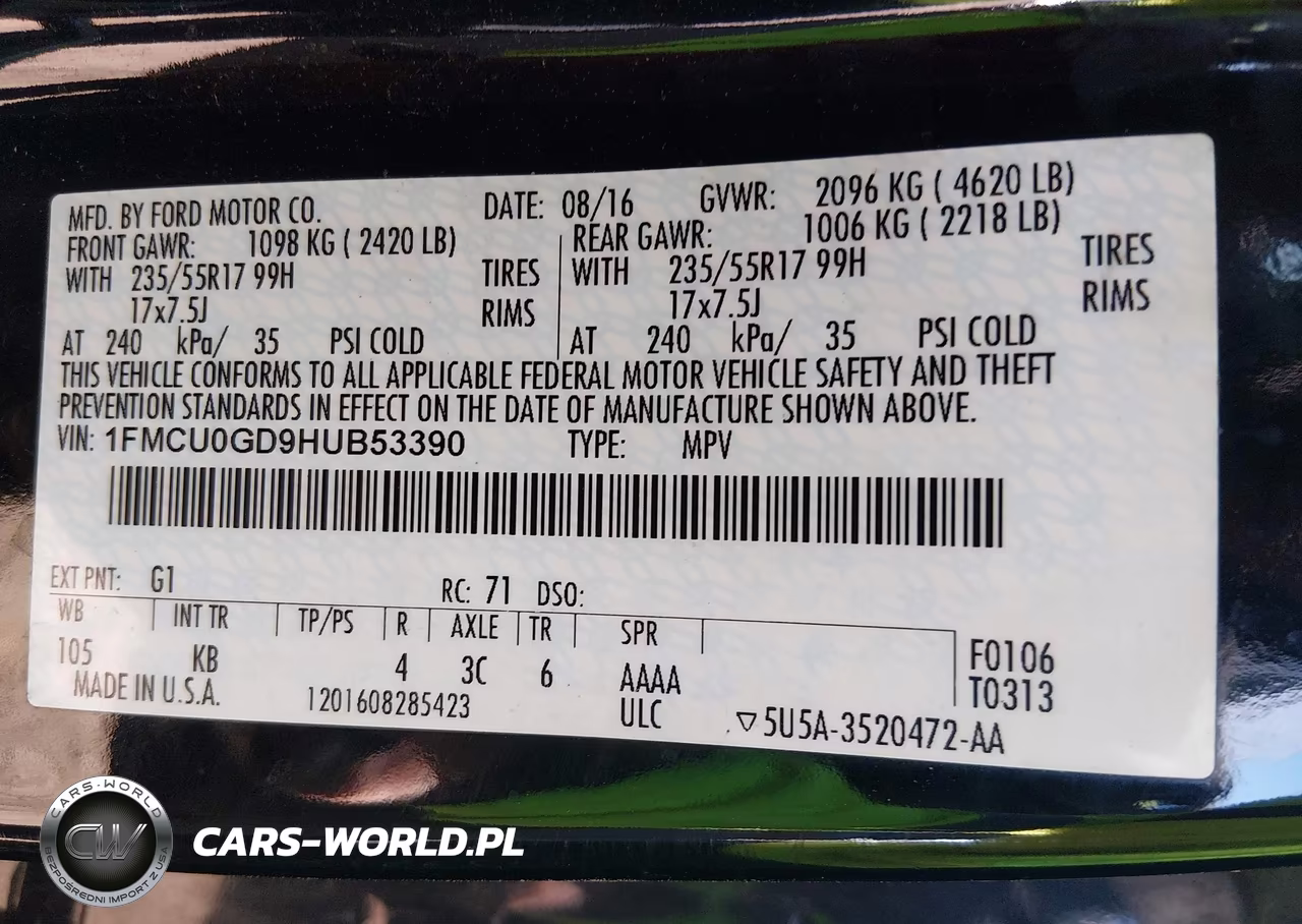 2017 Ford Escape Se VIN:1FMCU0GD9HUB53390 - 9